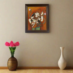 Goddess Saraswathi – Handcrafted Kerala Mural Painting Paintings