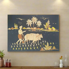 A Day in the Paddy Field Farmer wall decor