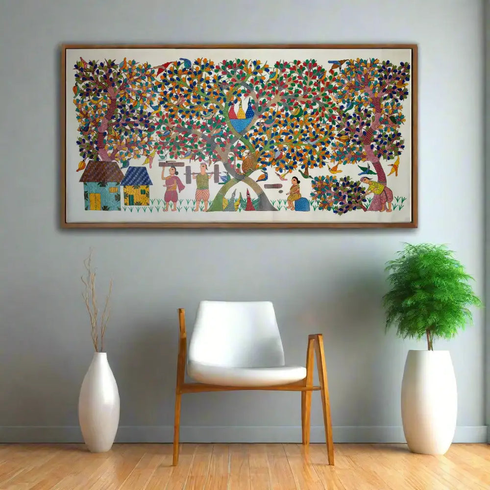 Gond Art Nature’s Shelter - A Village Story Paintings