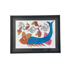 The Guardian Fish Gond Art Work Paintings