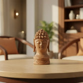 Buddha Wooden Head Statue | Hand-Carved Spiritual Decor maruthi handicrafts