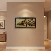 Traditional Indian Village Scene Wood Inlay Mysore Inlay Art