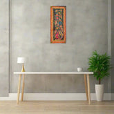 The Ethereal Peacock Amidst Cosmic Blooms Leather Paintings