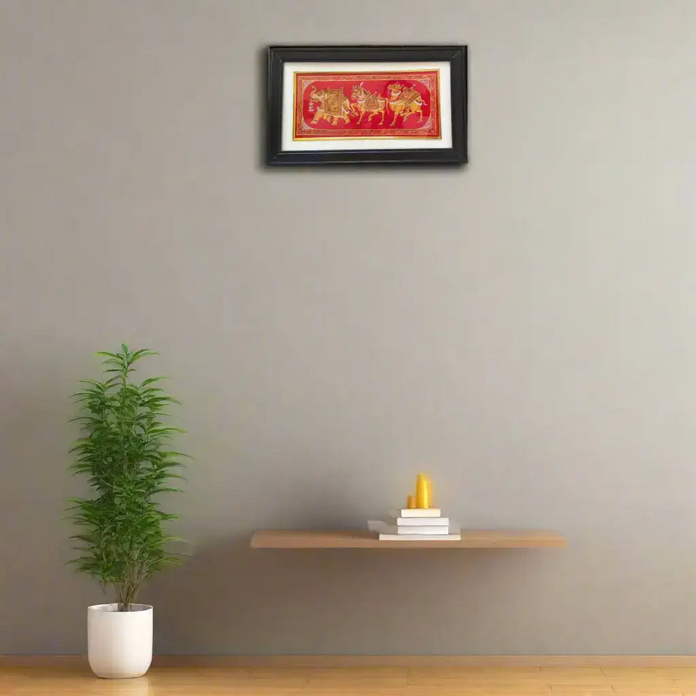 The Royal Procession - A Miniature Painting Paintings