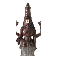 Divine Lord Venkateswara Idol Encased in Glass - Rosewood Wooden Sculpture
