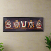 Sacred Inlay Artwork – Vaishnava Wall Hanging with Garuda & Hanuman | Shanka Chakra