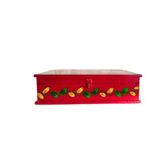 Sacred Cows and Lotus Flowers - Traditional Indian Pichwai Art Wooden Box Wood Decorative
