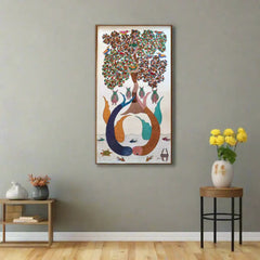 Circle of Life - From Roots to Rivers Gond Art Paintings