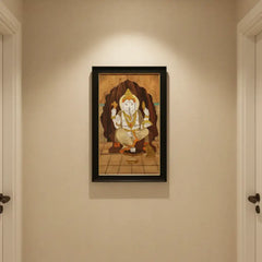 Lord Ganesha with Shankh & Chakra – Rosewood Inlay Art Frame Inlay Art