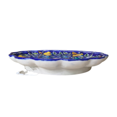 Hand-Painted Blue Pottery Decorative Wall Plate