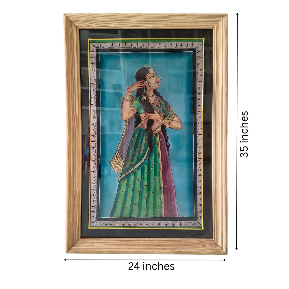 The Royal Beauty - A Hand-Painted Rajasthani Lady Paintings