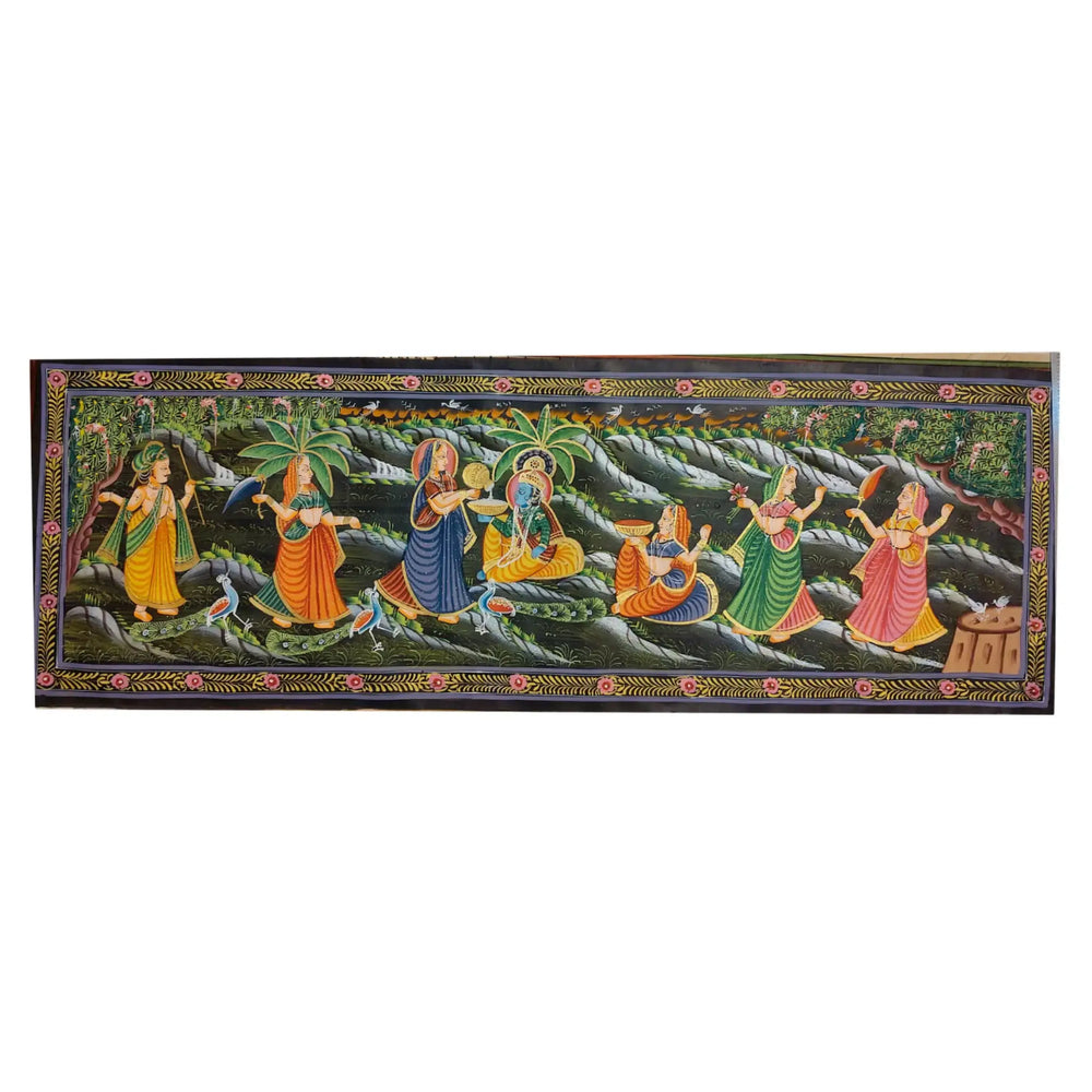 Krishna Adorned by the Gopis - A Miniature Celebration of Devotion Paintings