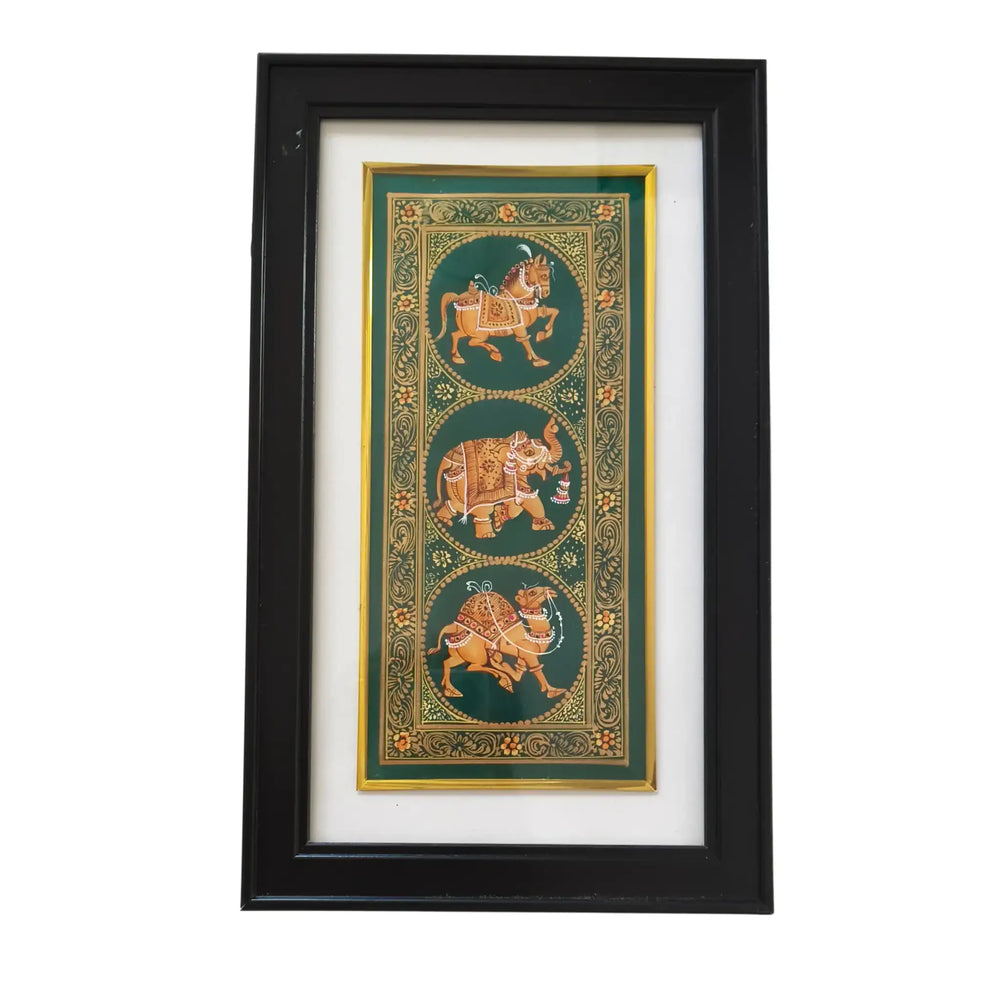 Parade of Decorated Beasts Miniature Painting Paintings