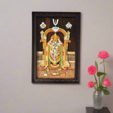 Lord Venkateshwara with Sacred Arch - Handcrafted Rosewood Inlay