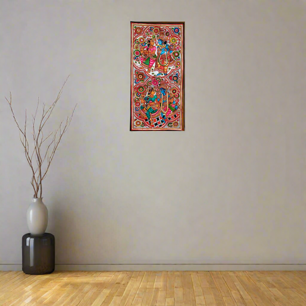 Raas Leela - Celestial Dance of Love and Devotion Leather Paintings