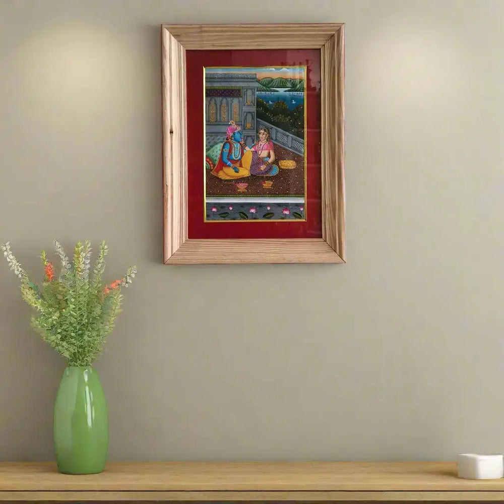 The Divine Couple - Radha and Krishna at Leisure Painting Paintings