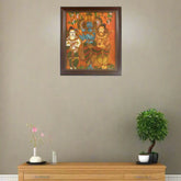 Krishna with Gopikas – Traditional Kerala Mural Art Paintings