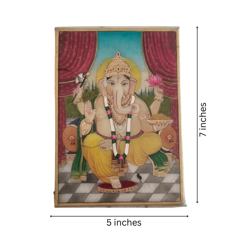 Divine Presence - Lord Ganesha on Marble Paintings