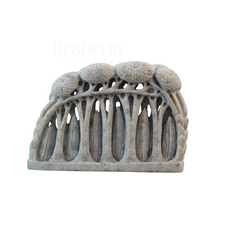 Inlay Jungle Scene – Elephants Beneath Tree, Ethnic Nature Décor