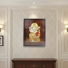 Lakshmi Narasimha Swamy in Rosewood Inlay – Divine Mysore Craft Wall Décor Inlay Art