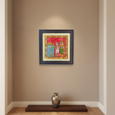 Hand-Painted Cheriyal Art - Village Women Fetching Water Scene Cheriyala Painting