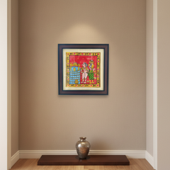 Hand-Painted Cheriyal Art - Village Women Fetching Water Scene Cheriyala Painting