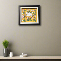 Sacred Cow in a Lotus Garden Pichwai Art