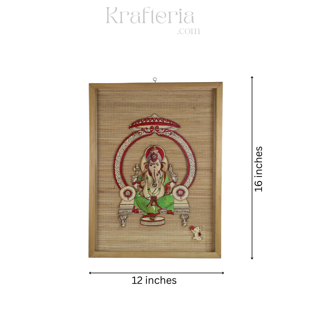 Bamboo Ganesh Frame– Handmade Hindu Spiritual Craft Sargaalaya