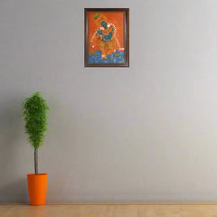 Shree Krishna in Kerala Mural Style – Spiritual Wall Art Paintings