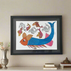 The Guardian Fish Gond Art Work