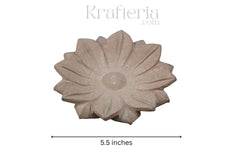Decorative Sand stone Lotus Urli with Red Stone Detailing Marble Soft Stone