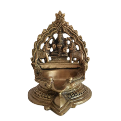 Brass Gaja Lakshmi Diya (Oil Lamp with Elephants)