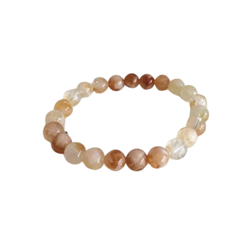 Natural Brown & Cream Crystal Stone Bracelet Fashion