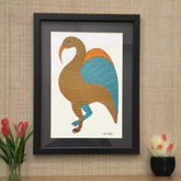 Mythical Bird - Hand Painted Gond Art