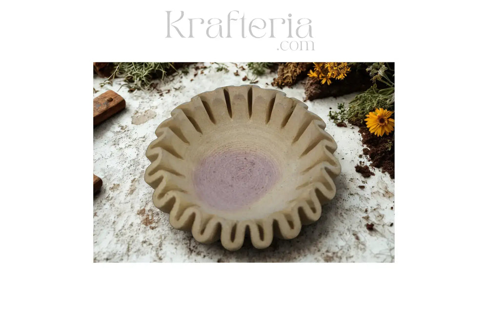 Elegant Marble Ruffle Edge Decorative Bowl Marble Soft Stone