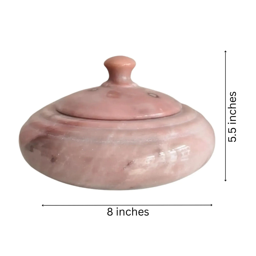 Marble Decorative Storage Jar with Lid – Luxury Stone Pot for Home Décor Marble