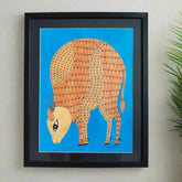 Gond Bison Art - Hand Painted Folk Art Gond Painting