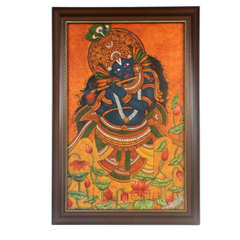 Shree Krishna with Flute – Kerala Mural Painting