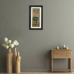 Krishna and Radha With Gopikas Miniature Art Paintings