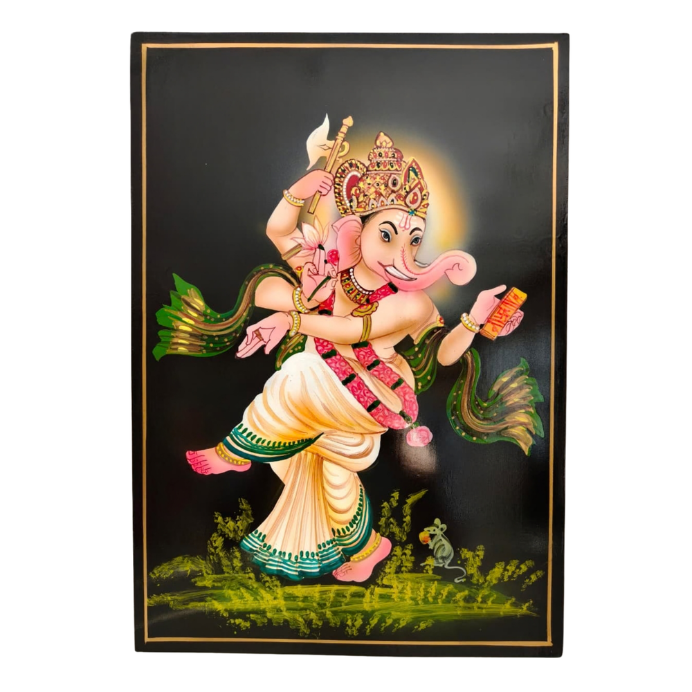 Authentic Telangana Nirmal painting of Ganesha