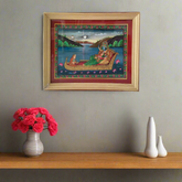 Radha and Krishna's Moonlit Journey Painting