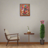 The Divine Flute - Melody of Krishna Leather Paintings