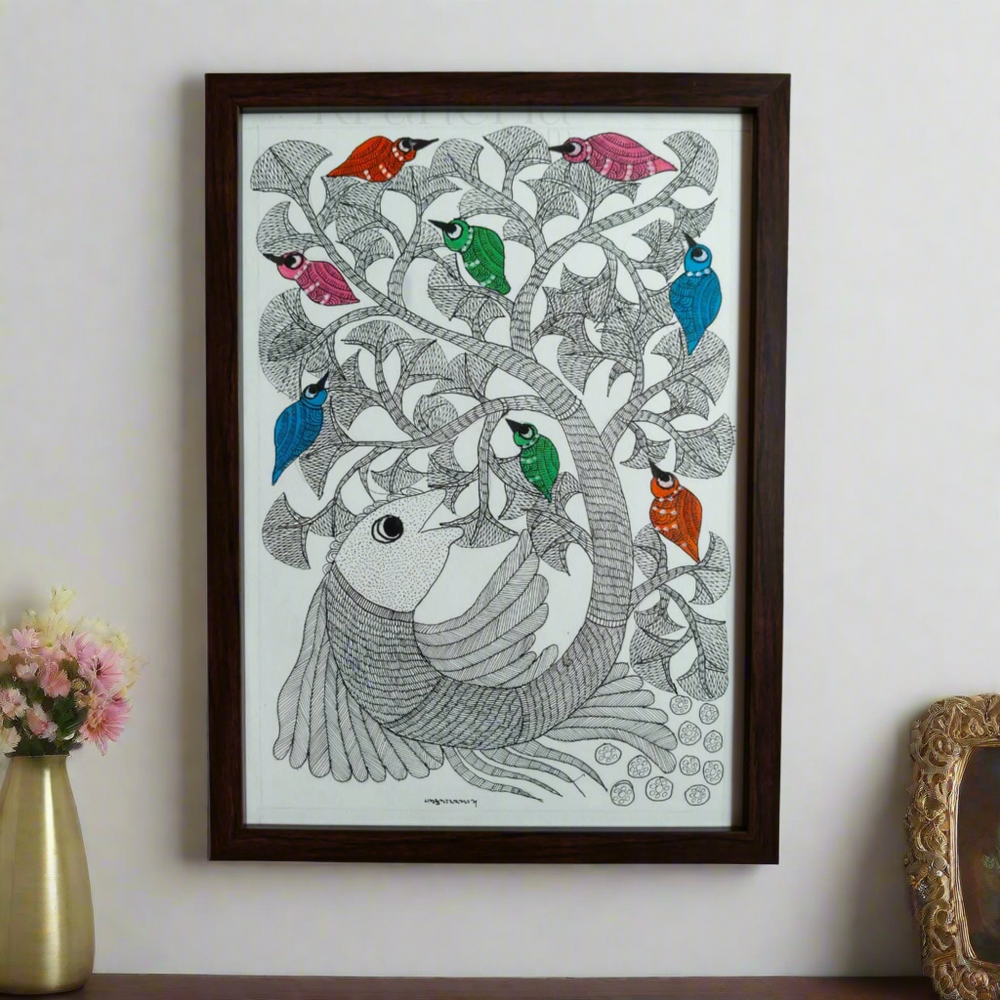 The Chipring Banyan Tree - A Gond Painting Gond Painting