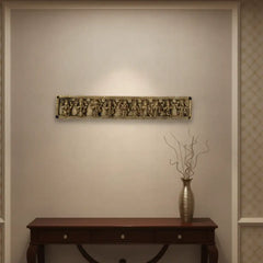 Brass Dashavatara Wall Hanging - Ten Avatars of Lord Vishnu Art Brass Ware