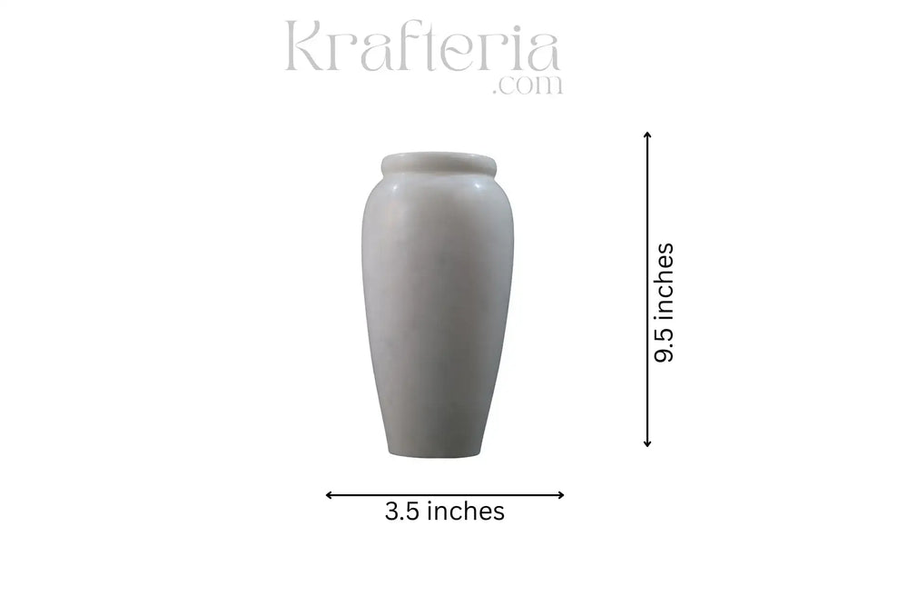 Natural Marble Flower Vase in Pure White Finish Marble Soft Stone