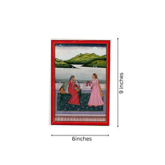 Mughal Miniature Painting - A Queen with Her Falcon and Attendant Paintings