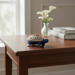 Metal Tortoise with Stone Meenakari | Decorative Feng Shui Figurine