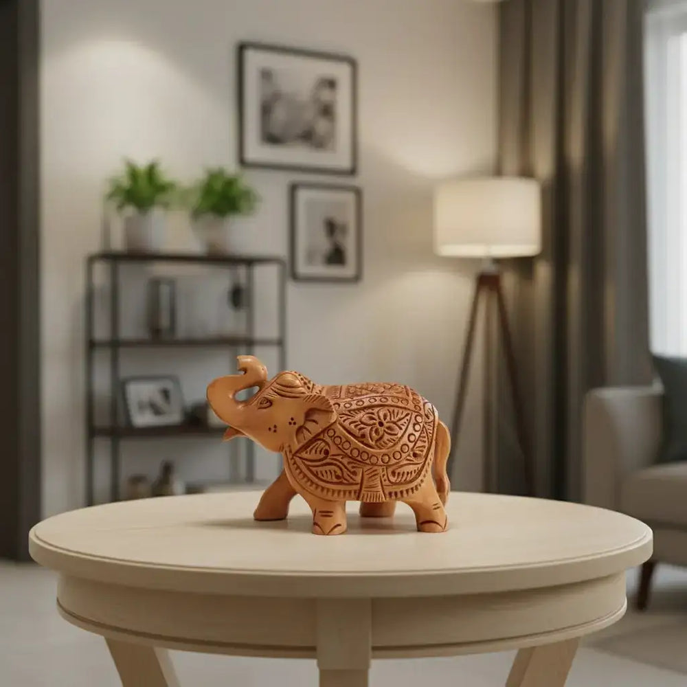 Hand-Carved Wooden Elephants – Artisan Decorative Sculptures maruthi handicrafts