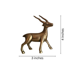 Handcrafted Brass Deer Pair Statues | Elegant Antelope Figurines for Home Decor Brass Ware