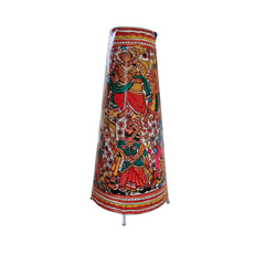 Divine Dashavatara Floral Leather Puppetry Lamp